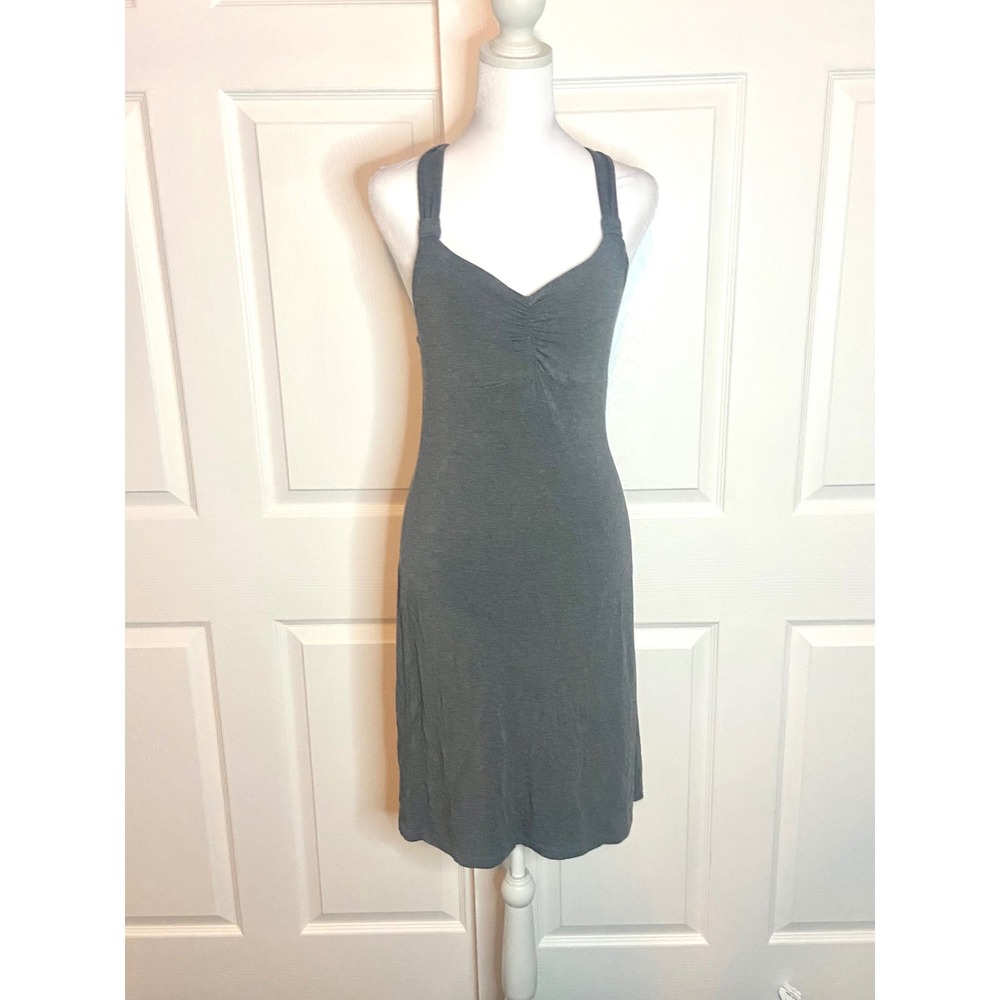 Dakini Gray Racerback Knot Back V-Neck Active Dress Small